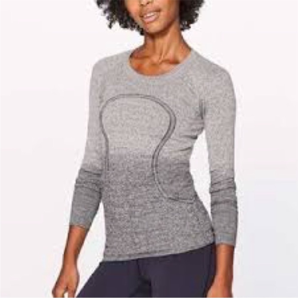 Lululemon Swiftly Tech Gray Ombré Long Sleeve Full Length Top sz 4